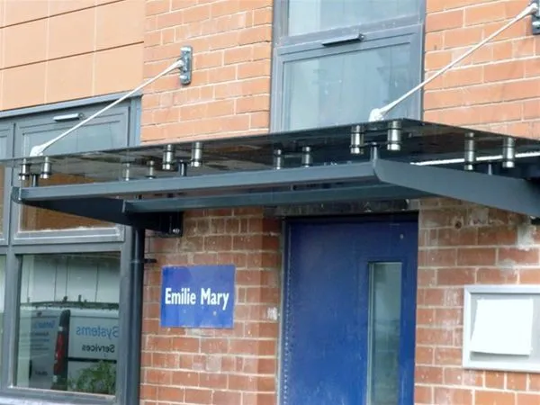 Anti Sun Grey Glass Suspended Canopy Unit Offices Bury