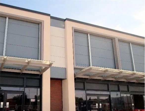 Suspended Glass Canopies Retail Development