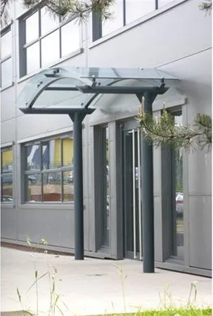 Faceted Glass Supported Canopy Offices Small Heath