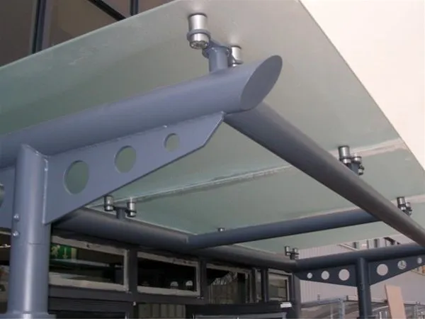 Supported Satin Glass Canopy Profiled Arms Offices Alfreton