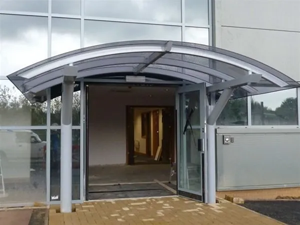Curved Polycarbonate Supported Canopy Offices Halifax